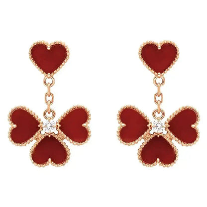 [Luna Brilliance]SWEET CLOVER CARNELIAN EARRINGS