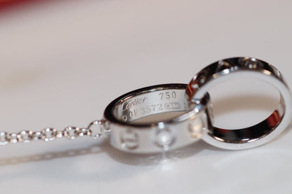 [Luna Brilliance]LOVE NECKLACE PINK GOLD AND SILVER