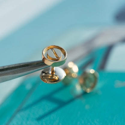 [Luna Brilliance]LOVE EARRINGS PINK GOLD 10MM