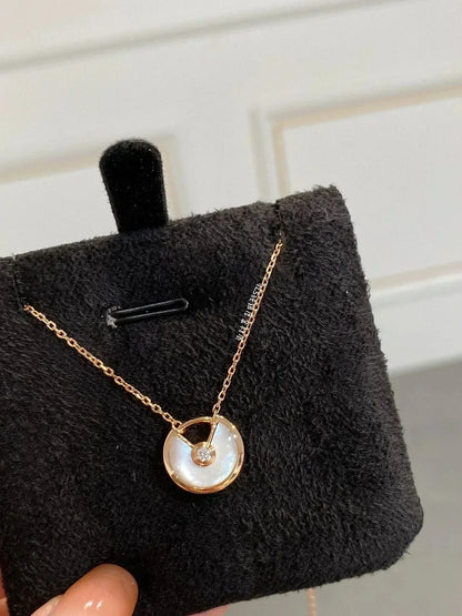 [Luna Brilliance]AMULETTE ROSE GOLD MOP NECKLACE