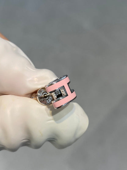 [Luna Brilliance]MINI POP H SILVER EARRINGS PINK