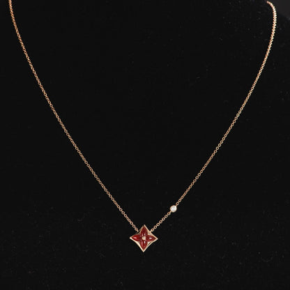 [Luna Brilliance]STAR NECKLACE PINK GOLD 1 DIAMOND