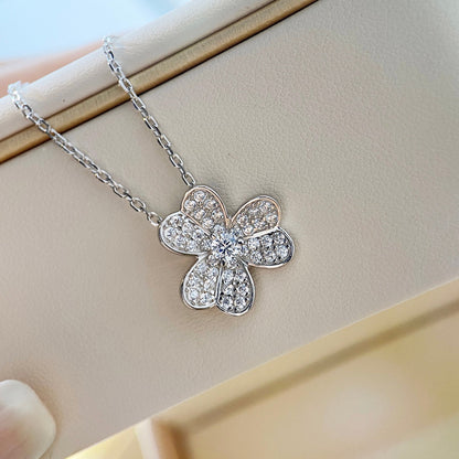 [Luna Brilliance]CLOVER DIAMOND NECKLACE SILVER