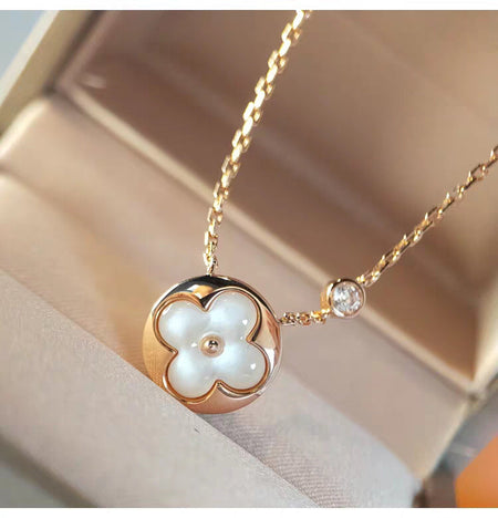 [Luna Brilliance]SUN MOP GOLD 1 DIAMOND NECKLACE