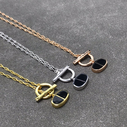 [Luna Brilliance]CHAINE VERSO BLACK CERAMIC  NECKLACE