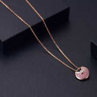 [Luna Brilliance]AMULETTE ROSE GOLD PINK MOP NECKLACE