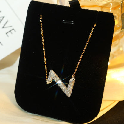 [Luna Brilliance]VOLT SILVER DIAMOND PEDANT NECKLACE
