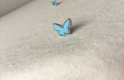 [Luna Brilliance]BUTTERFLY TURQUOISE EARRINGS SILVER