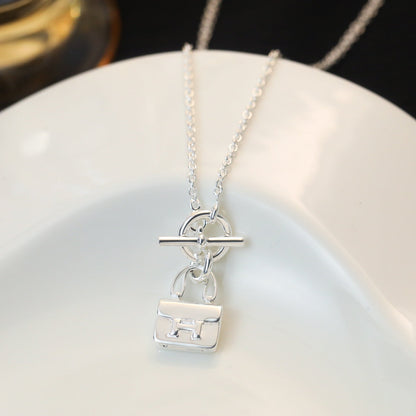 [Luna Brilliance]POP H PEDANT SILVER NECKLACE