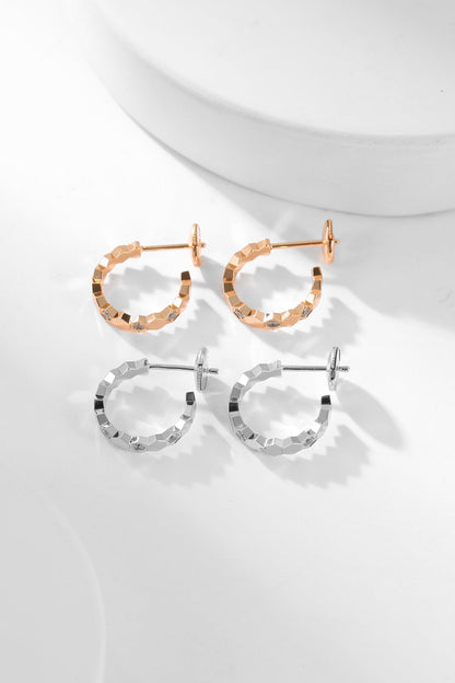 [Luna Brilliance]BEE LOVE DIAMOND HOOP EARRINGS