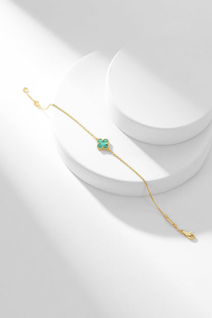 [Luna Brilliance]CLOVER BRACELET MALACHITE 1 MOTIF