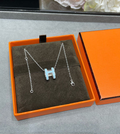 [Luna Brilliance]POP H SKY BLUE NECKLACE