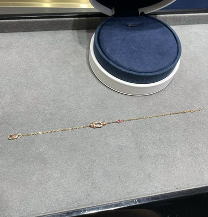 [Luna Brilliance]FORCE 10 DIAMOND CHAIN LINK PINK GOLD BRACELET