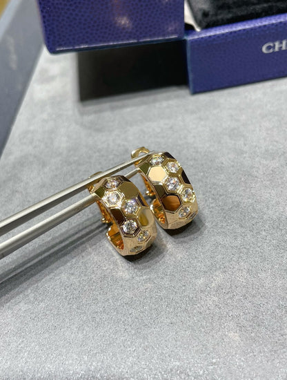 [Luna Brilliance]BEE LOVE DIAMOND HOOP EARRINGS