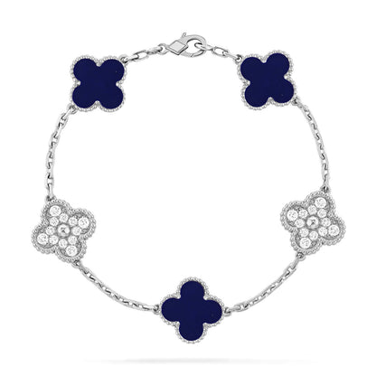 [Luna Brilliance]CLOVER DIAMOND SILVER BRACELET COLLECTION,5 MOTIFS