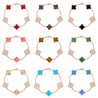 [Luna Brilliance]CLOVER DIAMOND ROSE GOLD BRACELET COLLECTION,5 MOTIFS