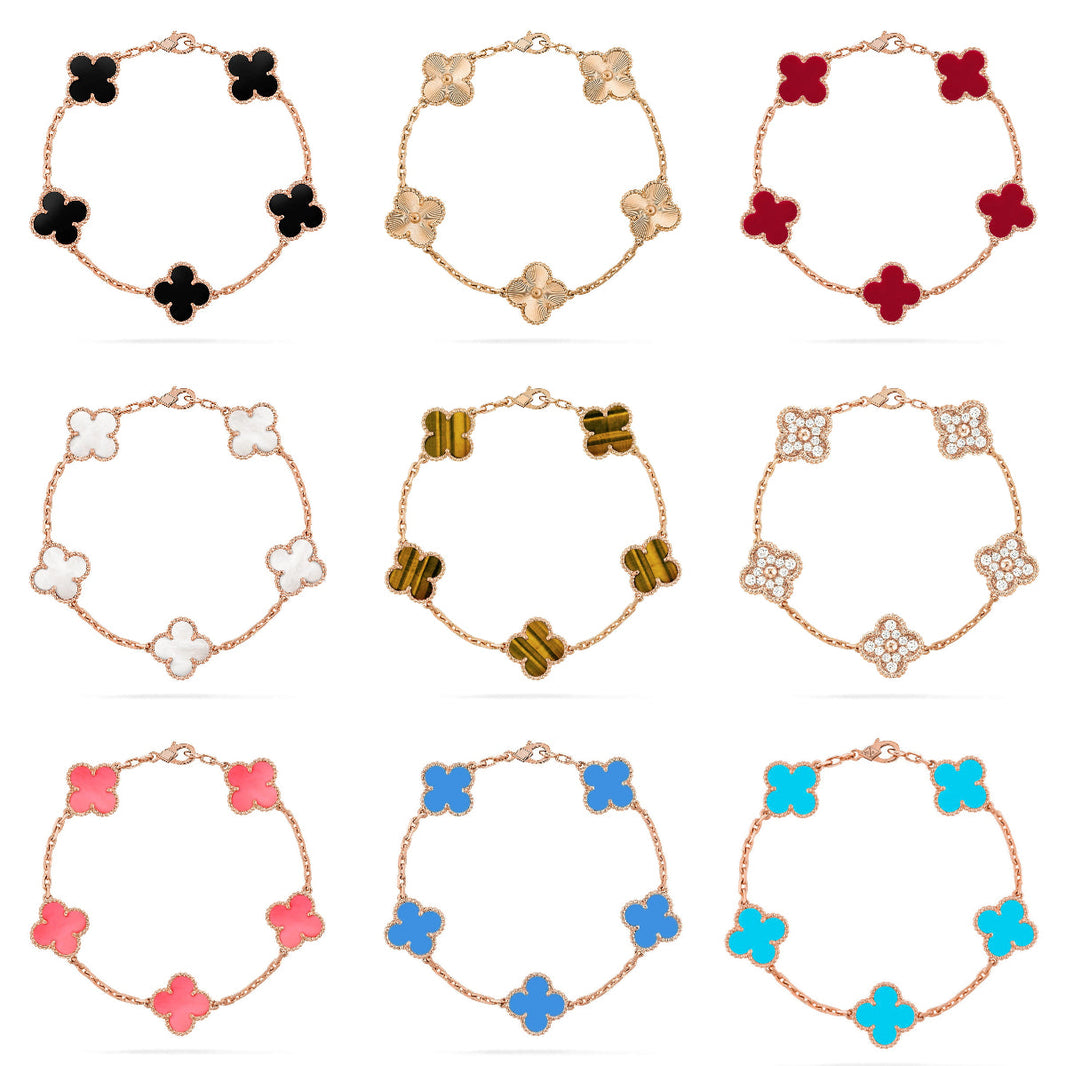 [Luna Brilliance]CLOVER ROSE GOLD BRACELET COLLECTION,5 MOTIFS