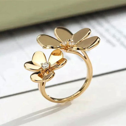 [Luna Brilliance]CLOVER COMOS GOLD DIAMOND RING