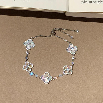 [Luna Brilliance]CLOVER 5 MOTIF PINK BLUE RED WHITE BRACELET