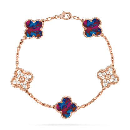 [Luna Brilliance]CLOVER DIAMOND ROSE GOLD BRACELET COLLECTION,5 MOTIFS