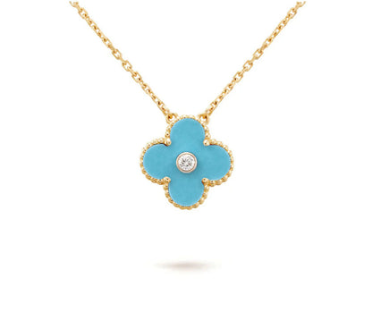 [Luna Brilliance]CLOVER 15MM DIAMOND SINGLE FLOWER NECKLACE COLLECTION