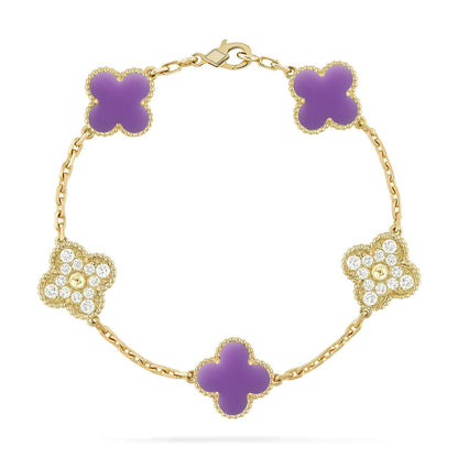 [Luna Brilliance]CLOVER DIAMOND GOLD BRACELET COLLECTION,5 MOTIFS