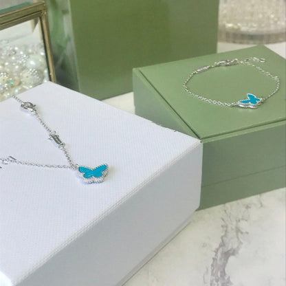 [Luna Brilliance]BUTTERFLY TURQUOISE BUTTERFLY BRACELET SILVER