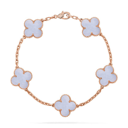 [Luna Brilliance]THICK GOLD-PLATED CUSTOM SIZE EDITION CLOVER ROSE GOLD BRACELET COLLECTION,5 MOTIFS