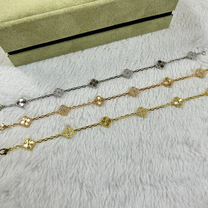 [Luna Brilliance]CLOVER 6 MOTIF DIAMOND LASER BRACELET