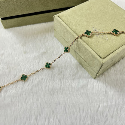 [Luna Brilliance]CLOVER 6 MOTIF MALACHITE BRACELET