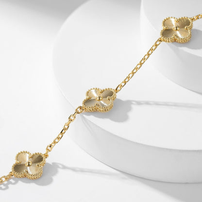 [Luna Brilliance]CLOVER 10 MOTIFS LASER NECKLACE