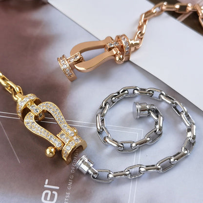 [Luna Brilliance]FORCE LARGE HORSESHOE CLASP  METAL BRACELET