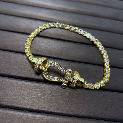 [Luna Brilliance]FORCE  HORSESHOE  DIAMOND TENNIS BRACELET