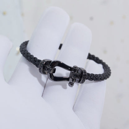 [Luna Brilliance]FORCE LARGE SERIES HORSESHOE BLACK SAMURAI BRACELET