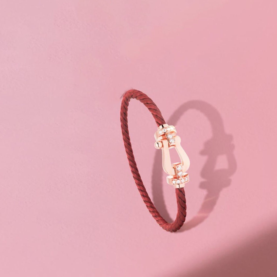 [Luna Brilliance]FORCE 10 HALF DIAMOND PINK GOLD RED CORDERI LARGE AND MEDIUM MODEL