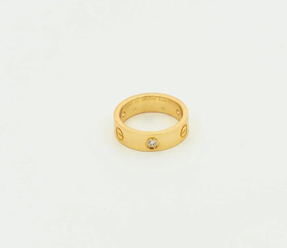 [Luna Brilliance]LOVE RING 5.5MM 3 DIAMONDS GOLD