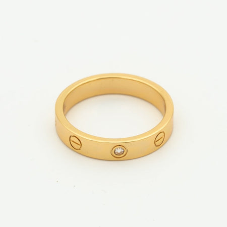 [Luna Brilliance]LOVE RING 4MM 1 DIAMOND PINK GOLD