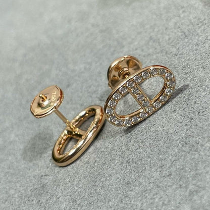 [Luna Brilliance]HM FULL DIAMOND PIG NOSE STUD EARRINGS