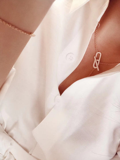 [Luna Brilliance]HM FIRE PIG NOSE NECKLACE TRENDY STREET