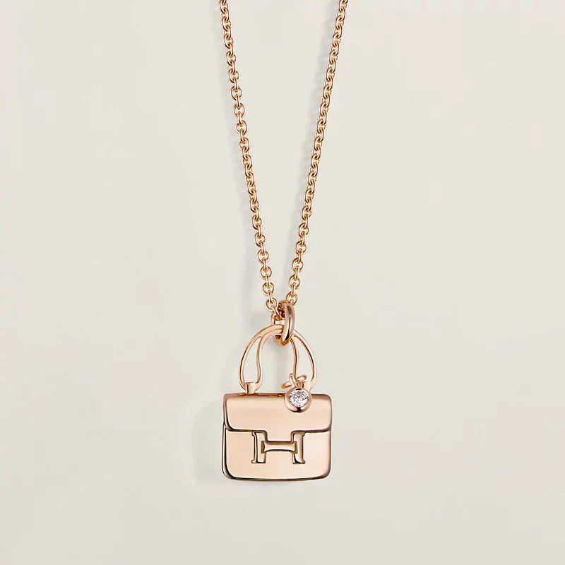 [Luna Brilliance]AMULETTE PEDANT ROSE GOLD NECKLACE