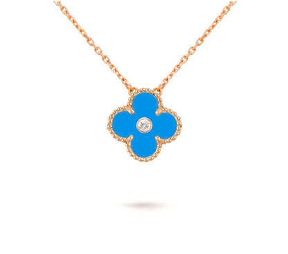 [Luna Brilliance]CLOVER 15MM DIAMOND SINGLE FLOWER NECKLACE COLLECTION