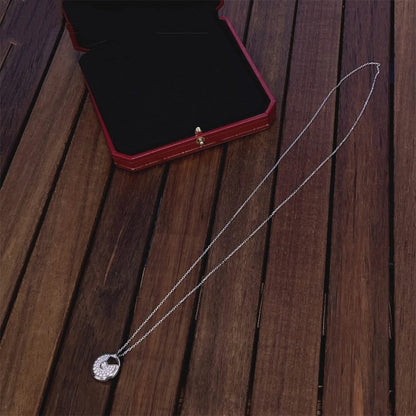 [Luna Brilliance]AMULETTE SILVER FULL DIAMOND NECKLACE