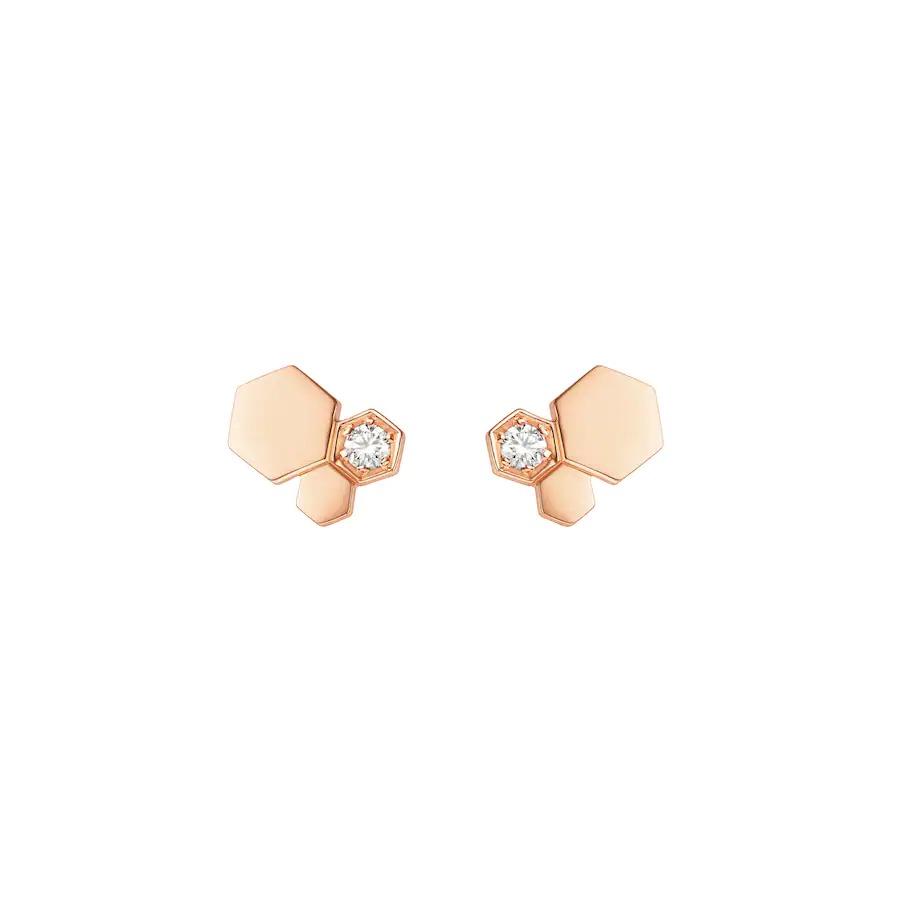 [Luna Brilliance]BEE LOVE PINK GOLD DIAMOND EARRINGS