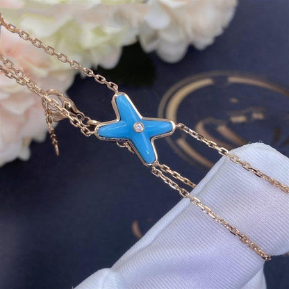 [Luna Brilliance]JEUX BRACELET TURQUOISE PINK GOLD 1 DIAMOND