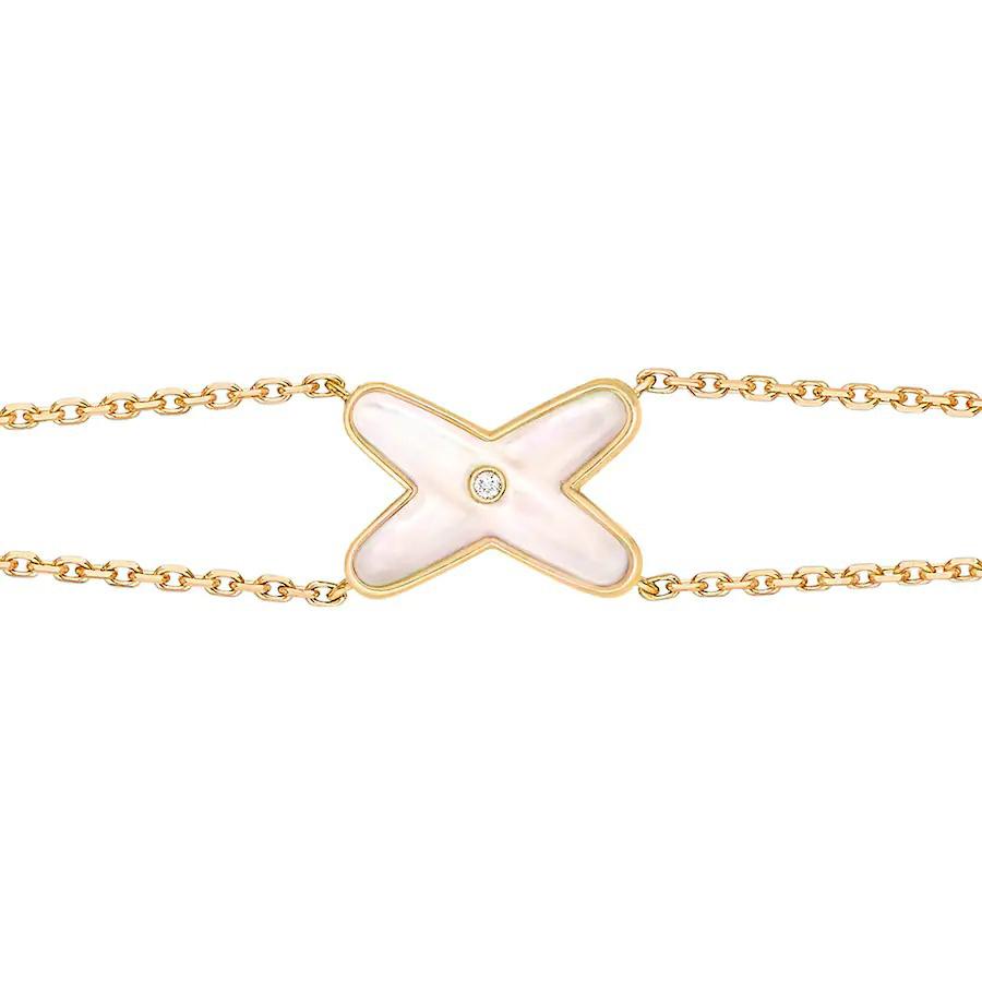 [Luna Brilliance]JEUX BRACELET WHITE MOP GOLD 1 DIAMOND