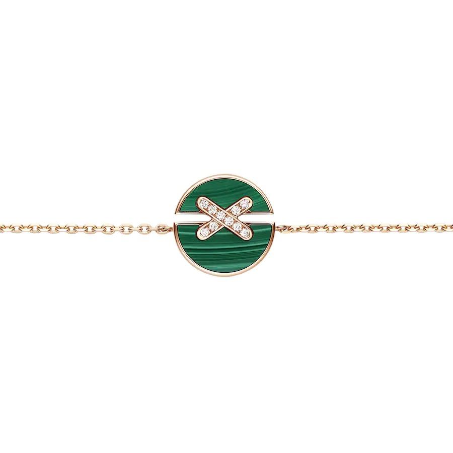 [Luna Brilliance]JEUX DE BRACELET MALACHITE PINK GOLD DIAMONDS