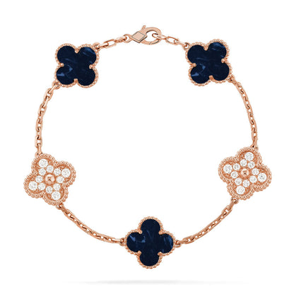 [Luna Brilliance]CLOVER DIAMOND ROSE GOLD BRACELET COLLECTION,5 MOTIFS