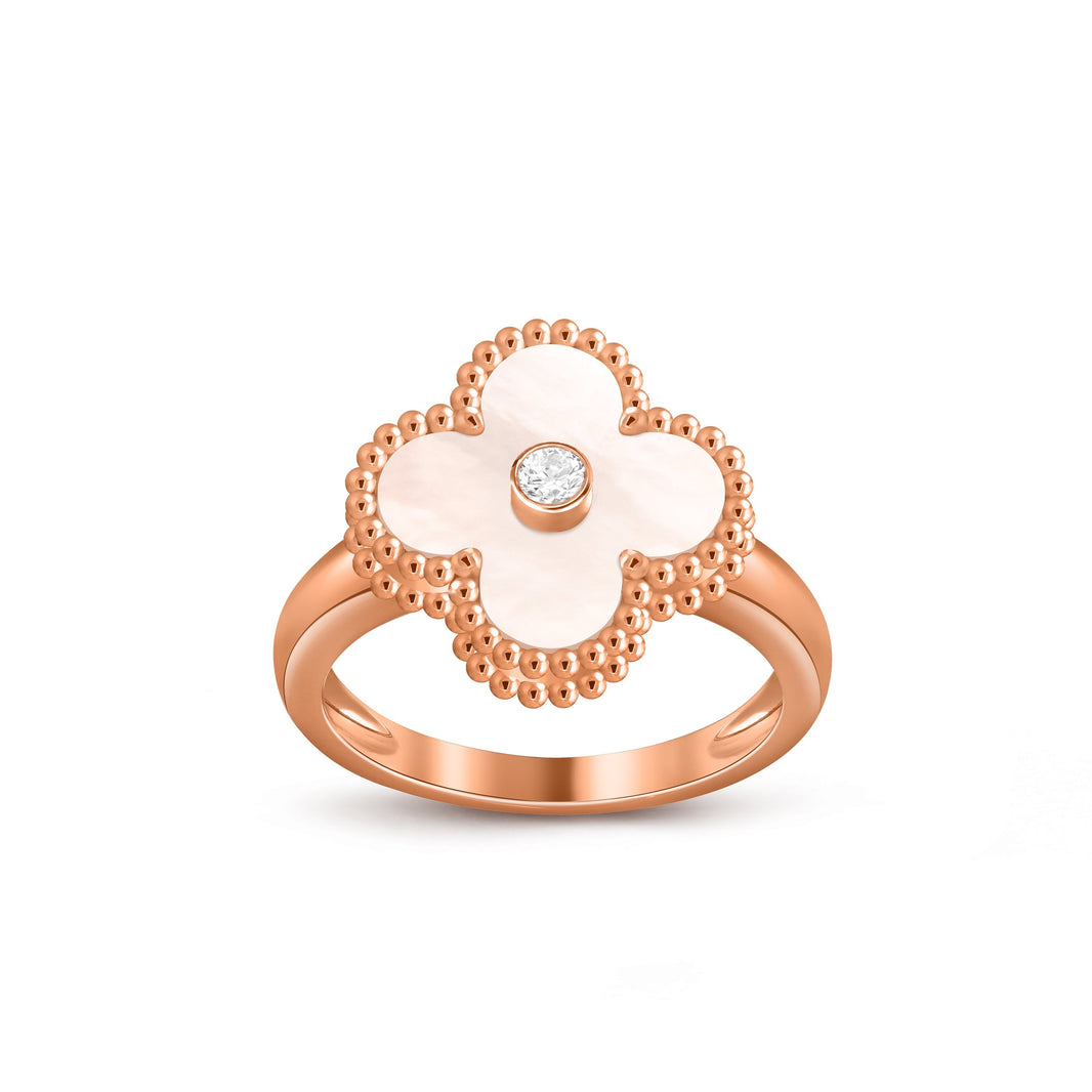 [Luna Brilliance]CLOVER DIAMOND RING ROSE GOLD COLLECTION