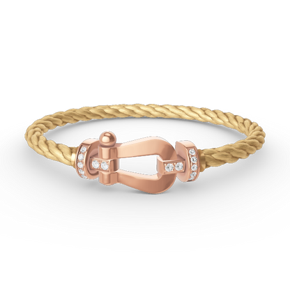 [Luna Brilliance]FORCE LARGE HORSESHOE HALF DIAMOND BRACELET ROSE GOLD