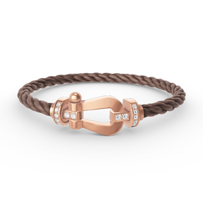[Luna Brilliance]FORCE LARGE HORSESHOE HALF DIAMOND BRACELET ROSE GOLD